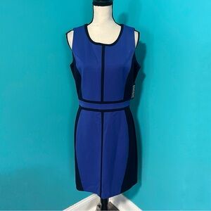 NWT New York & Company 10 Blue Sleeveless Colorblock Dress